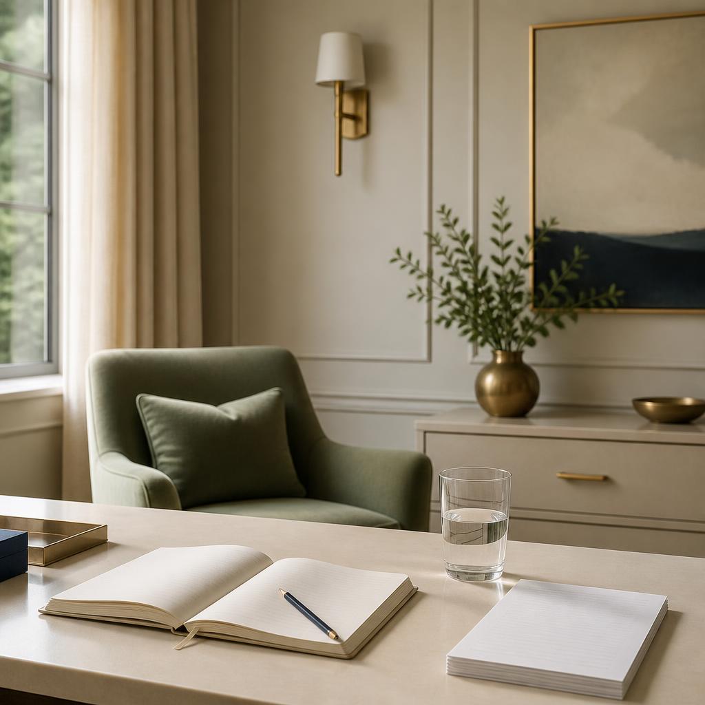 A calm, private evaluation space with assessment materials